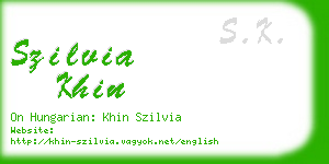 szilvia khin business card